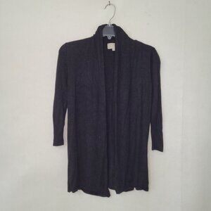 Joan Vass Sweater Women S Black Viscose Open Cardigan Classic Minimalist Capsule